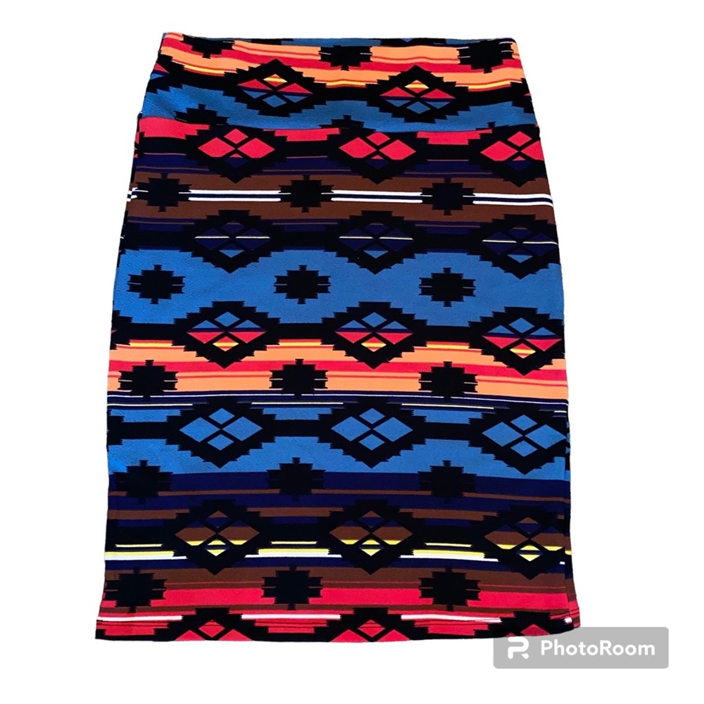 LuLaRoe Cassie Pencil skirt - Size L (14-16) - Multi-colored Aztec print